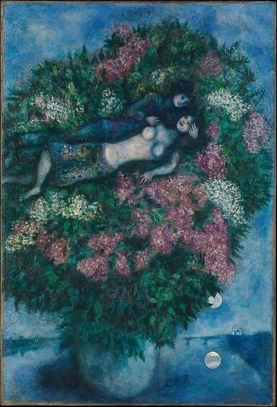 Marc Chagall, Εραστές στις πασχαλιές (1930)